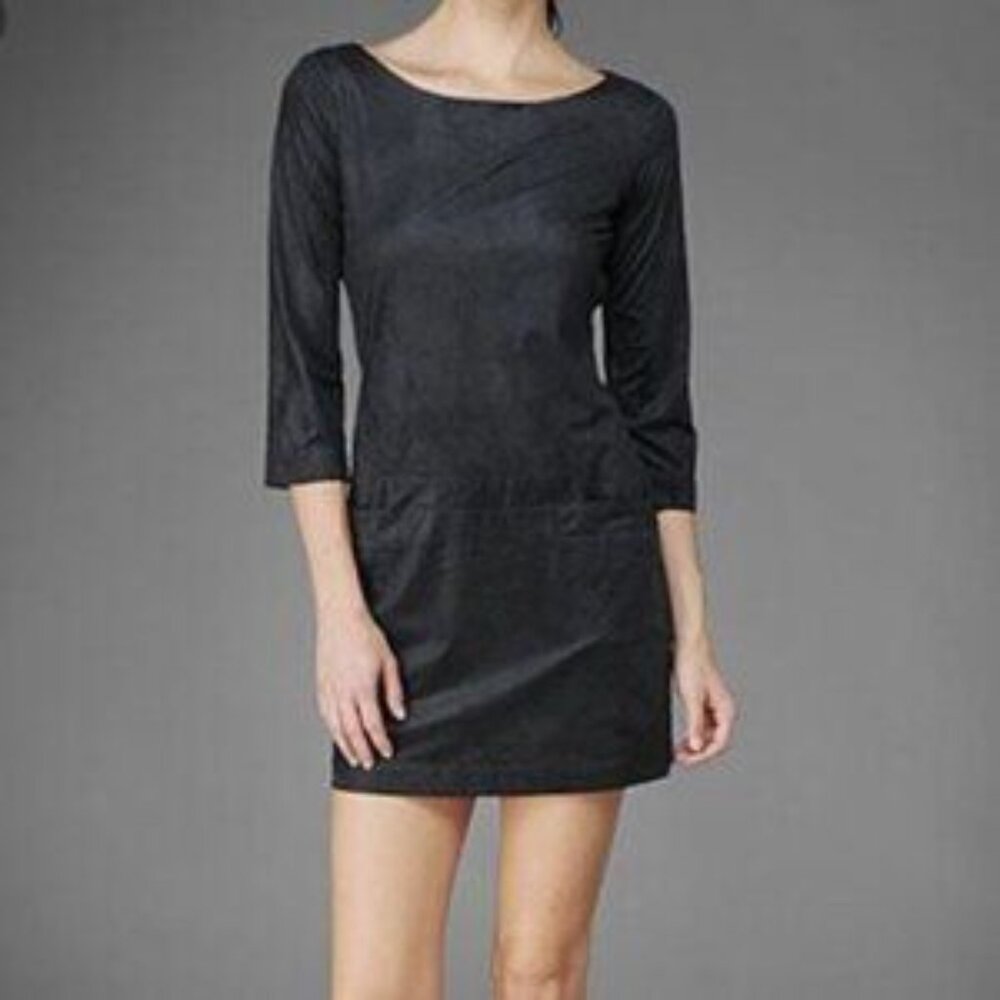 Ag Faux Suede Dress Size XS Black Mini